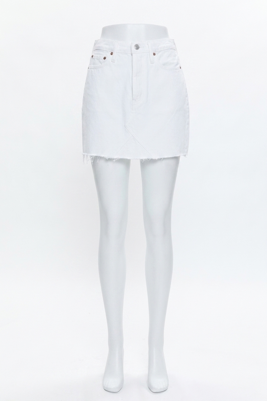 NEW PISTOLA kat high rise denim skirt in luxe white